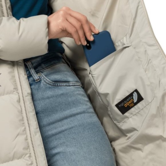 NWT Jack Wolfskin Long Puffer Coat, Light Grey Taupe, Size XS - Picture 12 of 16